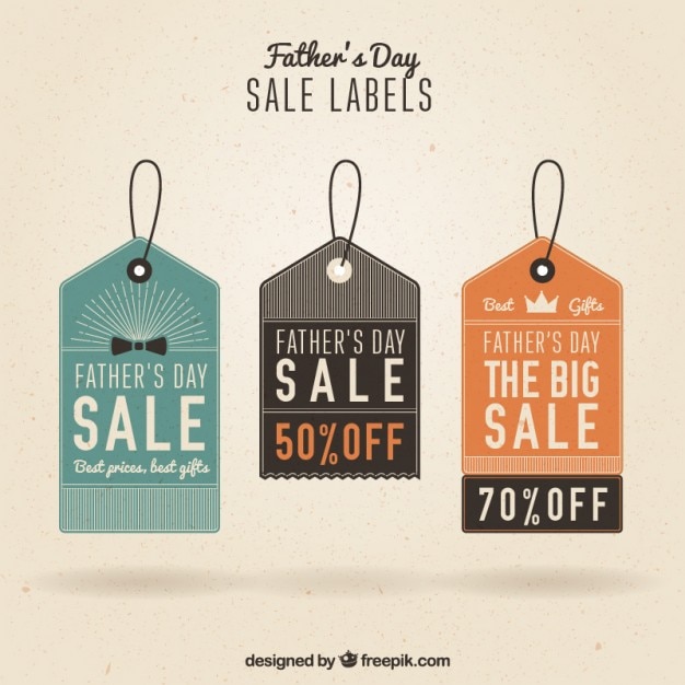 Vector father's day sale tags