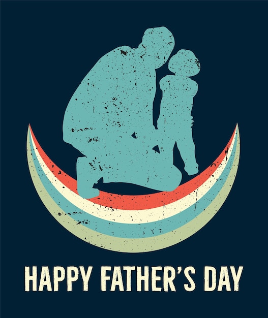 Father's day silhouette vector illustration
