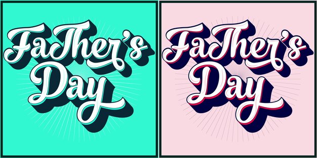 Vector father's day simple 3d shadow