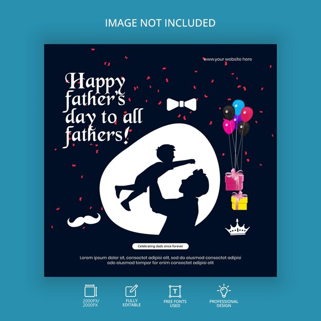 Father’s day social media post web banner template design 01