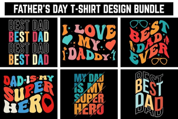 Father's day t shirt design bundle dad t shirt design bundle father typography t shirt design set