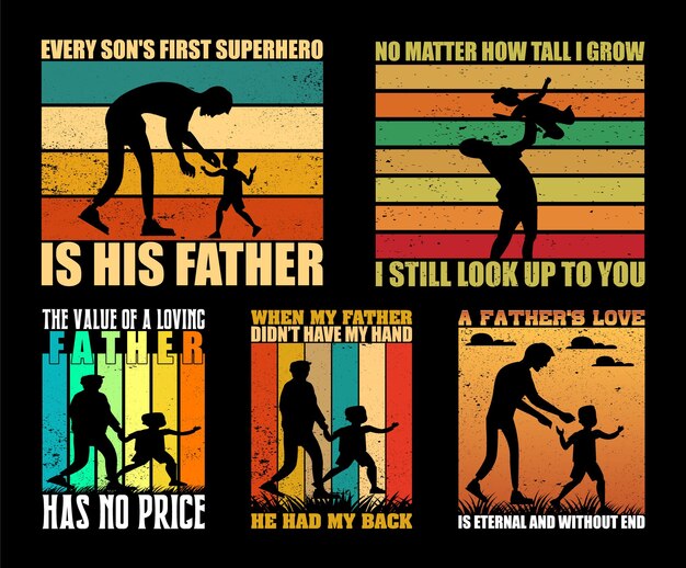 Father's Day T shirt Design Bundle Dad T shirt Quotes about Father