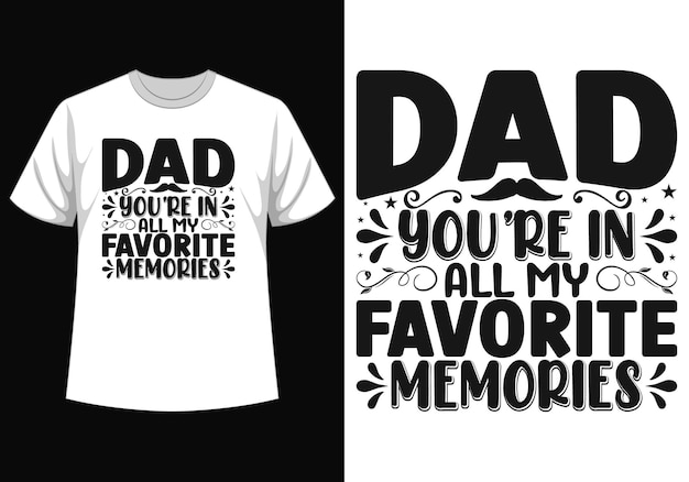 Вектор Дизайн футболки ко дню отца ко дню отца