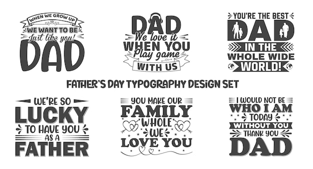 Набор типографских надписей ко дню отца