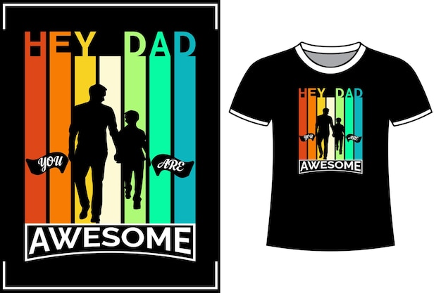 Father's day typography and vintage vector creative tshirt design