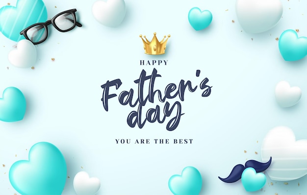 Vector father's day with embossed writing illustration