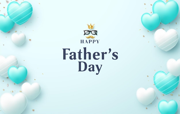 Father's day with light gradient blue background illustration