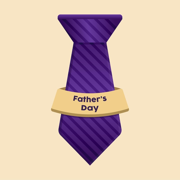 Icona della cravatta del padre buona festa del papà illustrazione vettoriale grafica piatta colorata isolata su sfondo