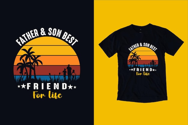 Premium Vector | Father and son best friend vintage tshart