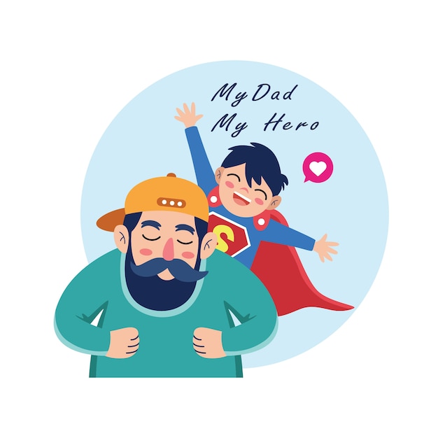 Father and son cartoons celebrating father's day