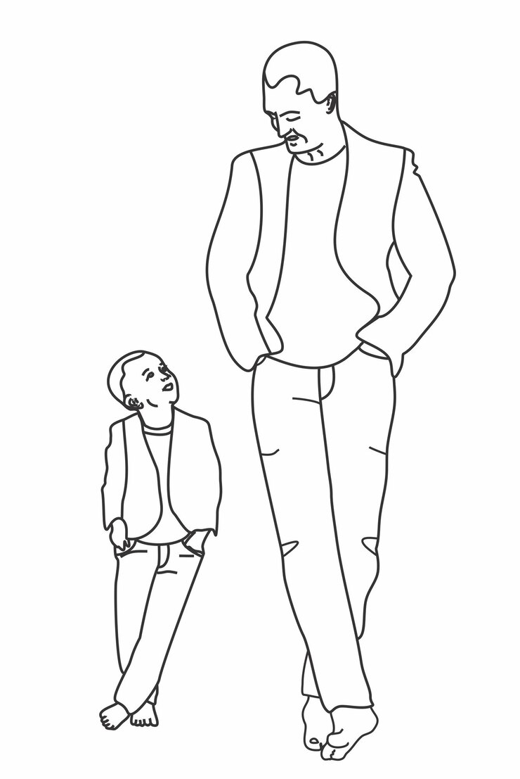 वेक्टर father and son drawing father and son vector
