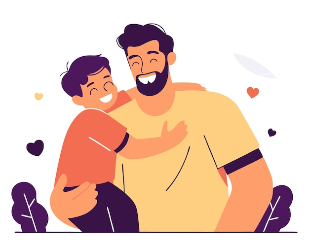 father and son for fathers day illustration