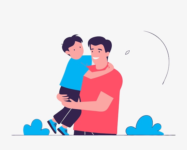 father and son for fathers day illustration
