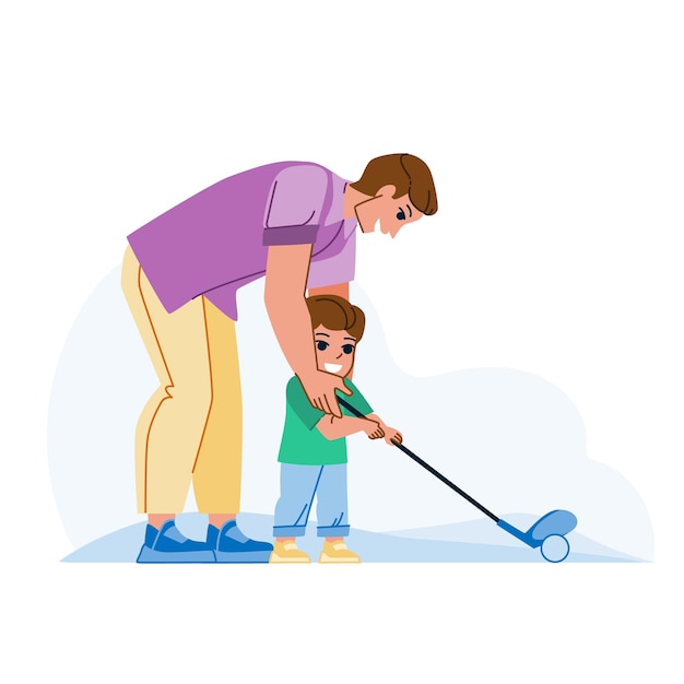 Father son golf vector