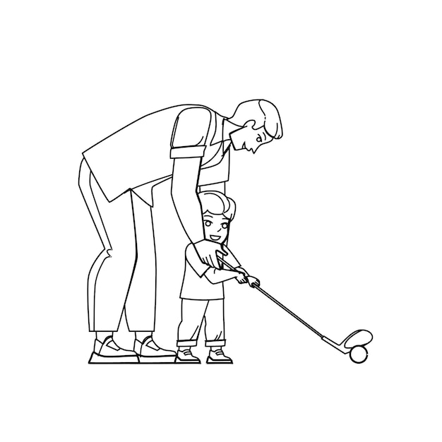 Father son golf vector