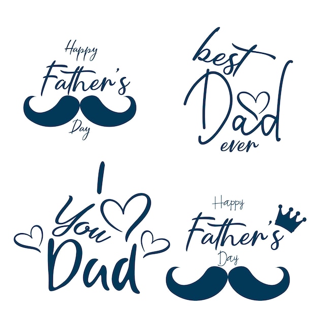 Vector father039s day designs collection