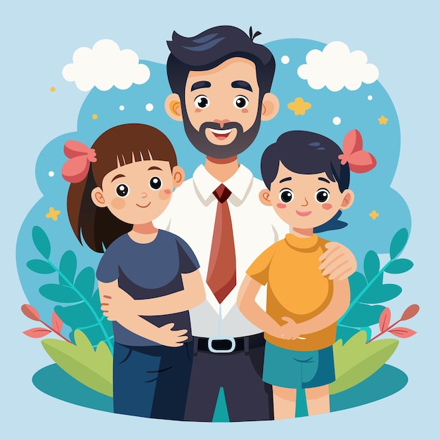 fathers and daughters special for fathers day Illustration