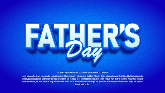 Fathers day 3d style editable text effect