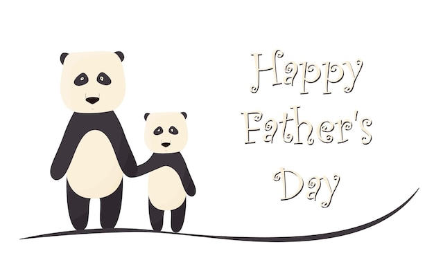 Fathers day banner with panda