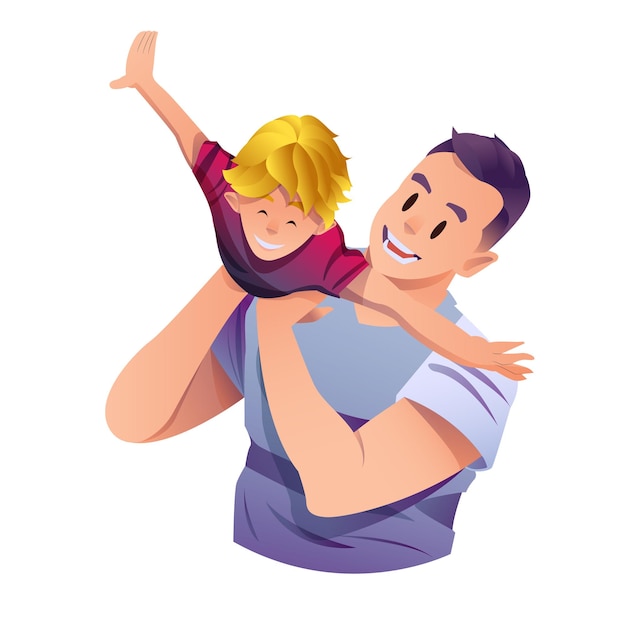 Vector fathers day blonde boy love layout