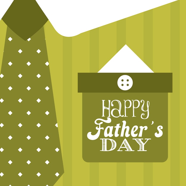 Fathers day card over green background vector illustration