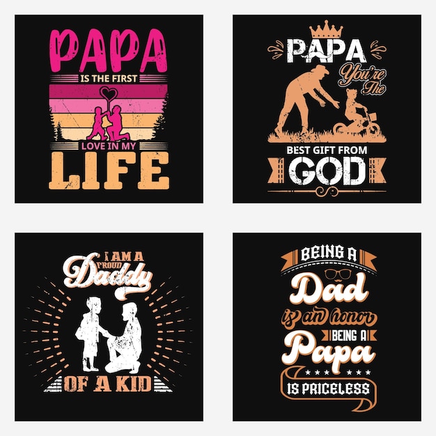 Fathers Day dad papa tshirt design vector