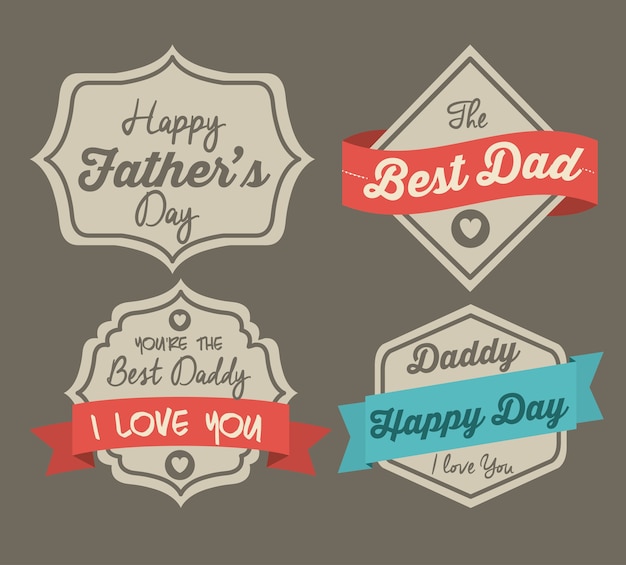 Vector fathers day design background with a label