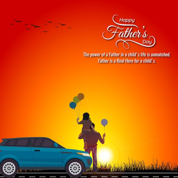 Vector fathers day facebook instagram twitter post banner design template