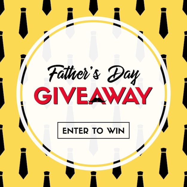 Vector fathers day giveaway vector banner template for social media enter to win