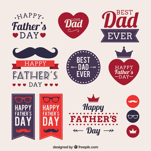 Vector fathers day labels