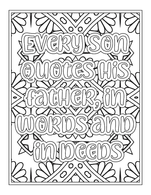 Fathers Day Quotes Coloring Page For KDP Interior