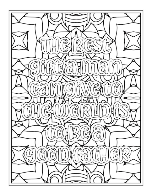 Fathers Day Quotes Coloring Page For KDP Interior