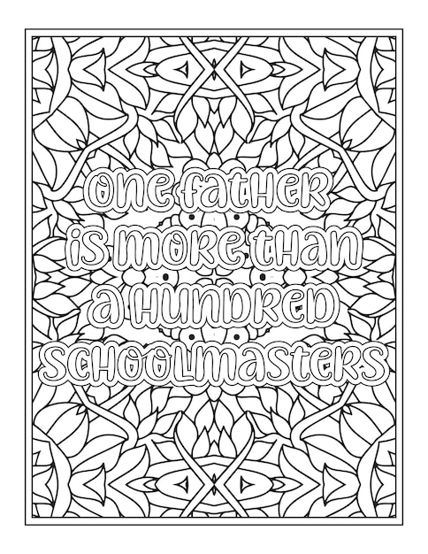 Fathers Day Quotes Coloring Page For KDP Interior