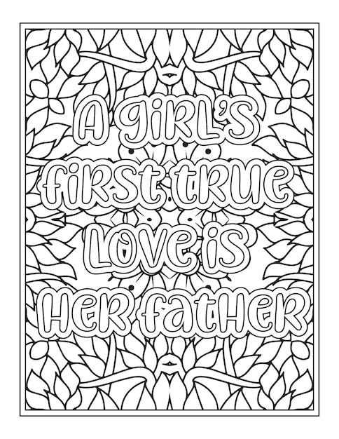 Fathers Day Quotes Coloring Page For KDP Interior