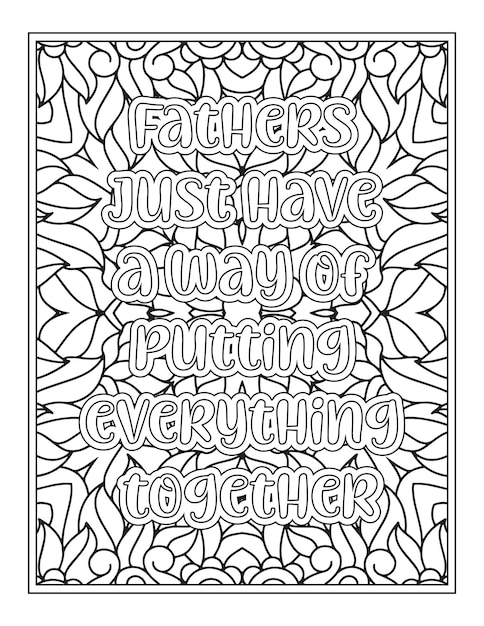 Fathers day quotes coloring page for kdp interior