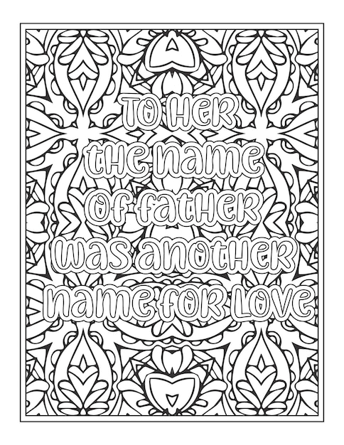 Fathers Day Quotes Coloring Page For KDP Interior