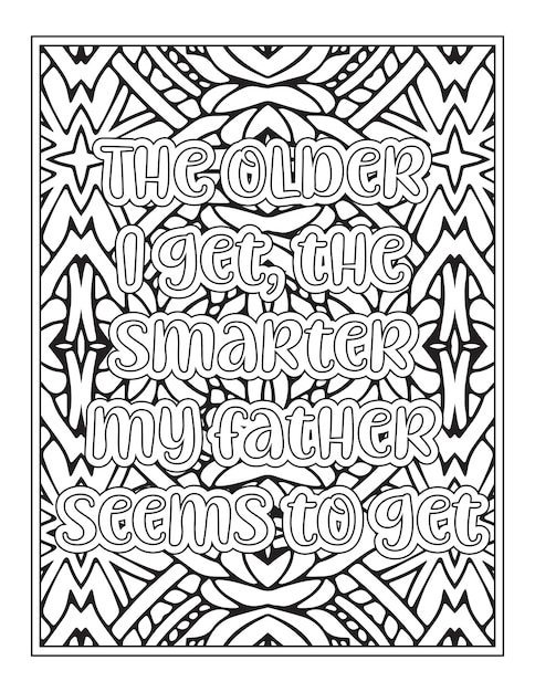 Fathers Day Quotes Coloring Page For KDP Interior