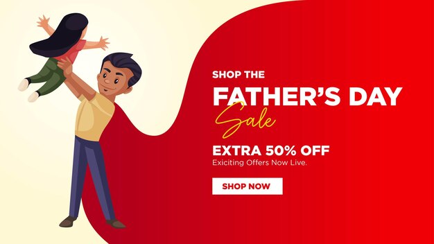 Fathers day sale banner design template