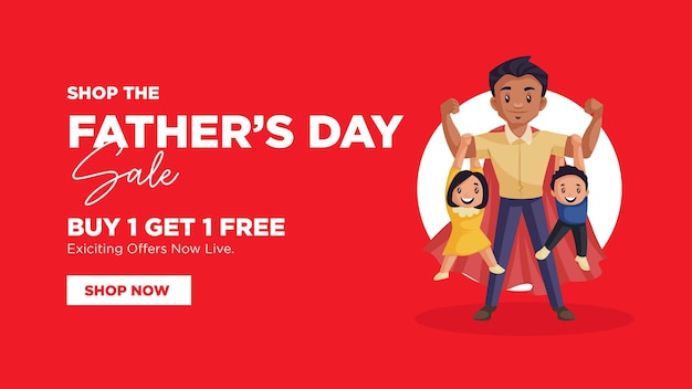 Fathers day sale banner design template