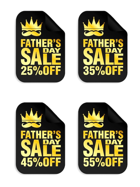 Fathers day sale black stickers set 25 35 45 55 off discount