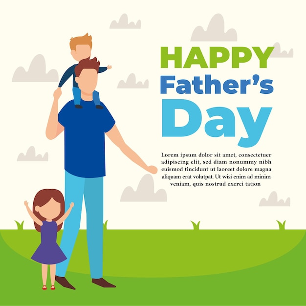 Vector fathers day social media instagram post template dia dos pais