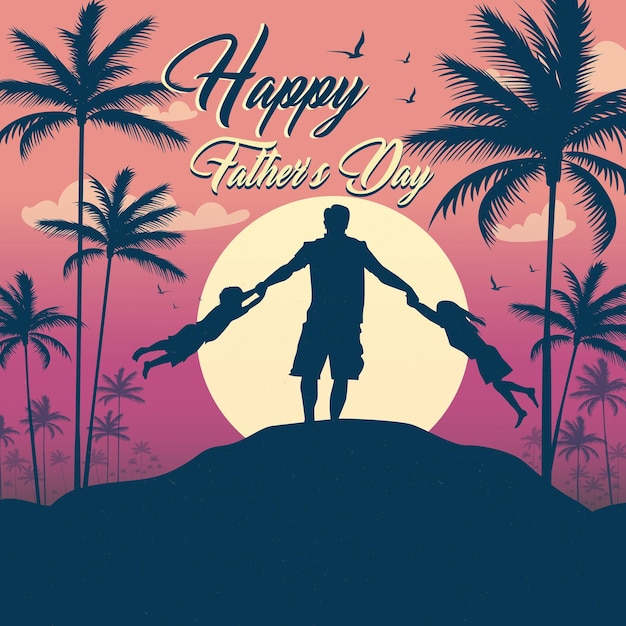 Vector fathers day social media post design