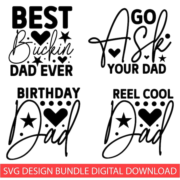 Fathers Day SVG Bundle Design