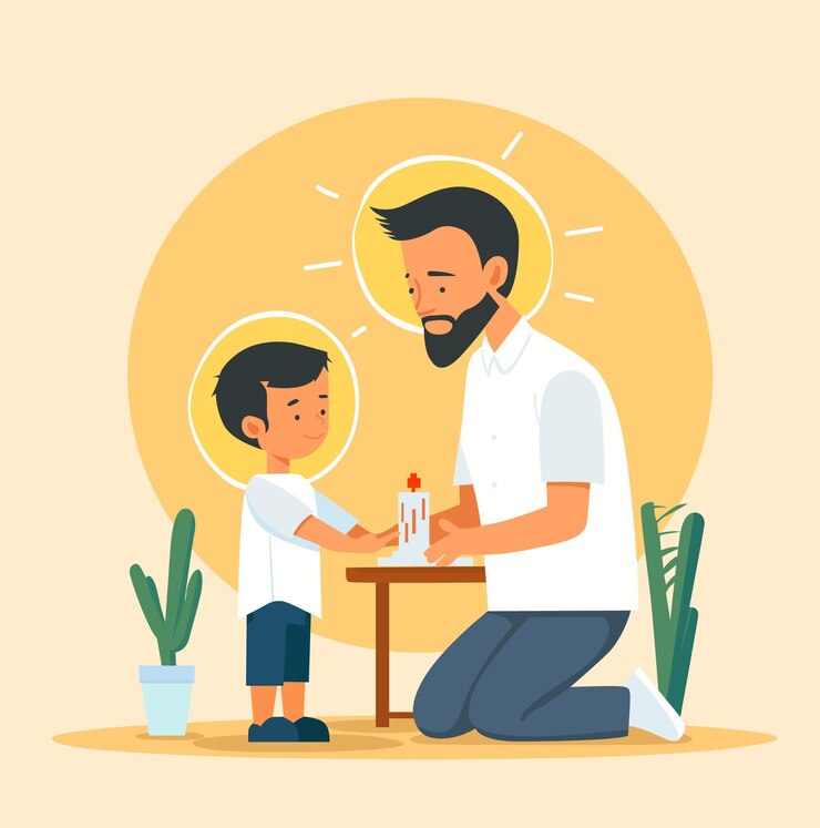 Vector fathers day vector illustration design element for greeting card poster banner and flyer