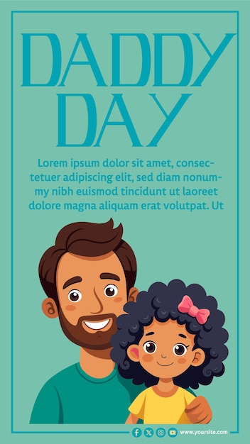 Fathers day vector social media greeting template template