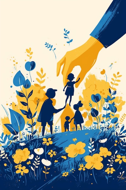 Premium Vector Fathers Day With Kids Building A Fort premium-vector-fathers-day-with-kids-building-a-fort