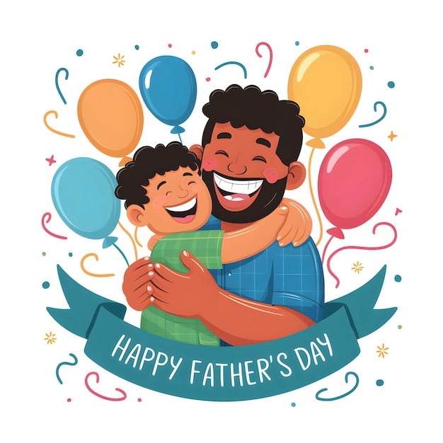 A Fathers Love Captured in a Joyful Happy Fathers Day Illustration