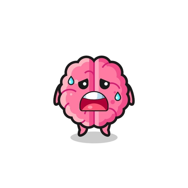 The fatigue cartoon of brain  cute design