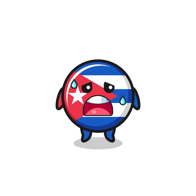 The fatigue cartoon of cuba flag cute design