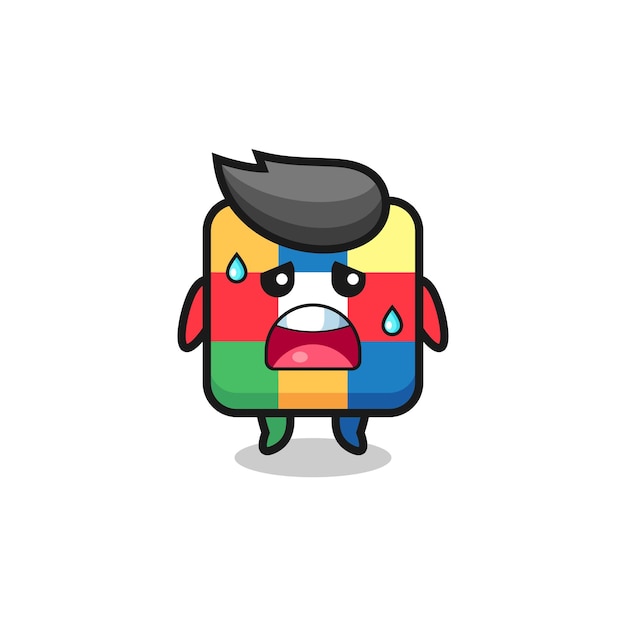 The fatigue cartoon of cube puzzle , cute design